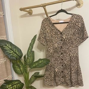 Cheetah button up dress